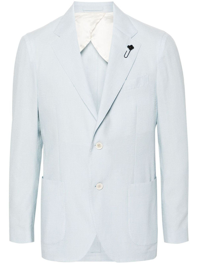 striped single-breasted blazer 1