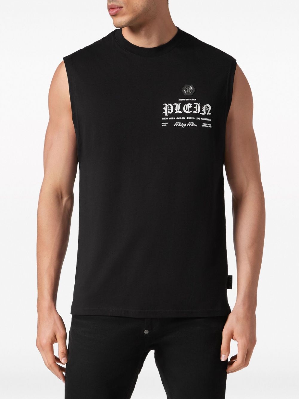 logo-print crew-neck tank top - 3