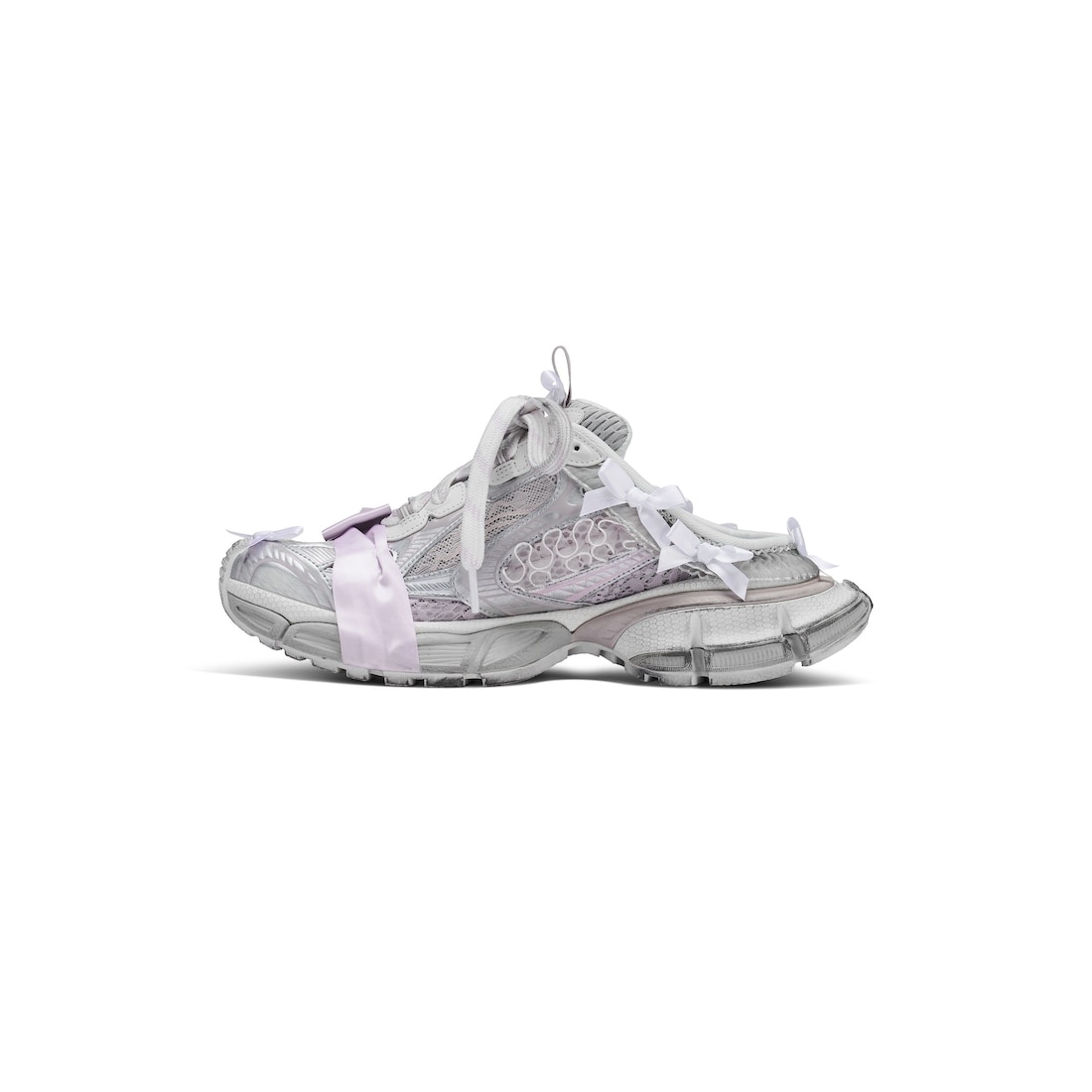 Women's 3xl Lace Mule in White/light Pink - 4