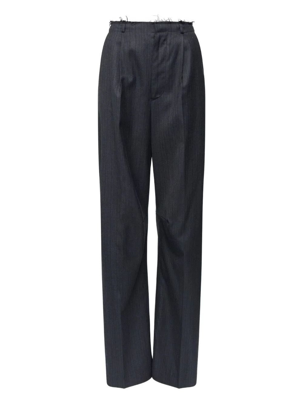 pinstripe frayed trousers - 1