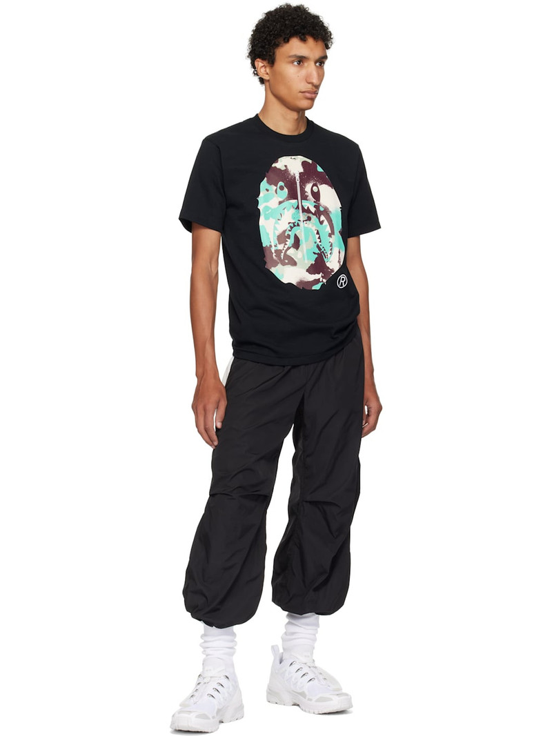 A BATHING APE® Black Map Camo Ape Head Shark T-shirt outlook