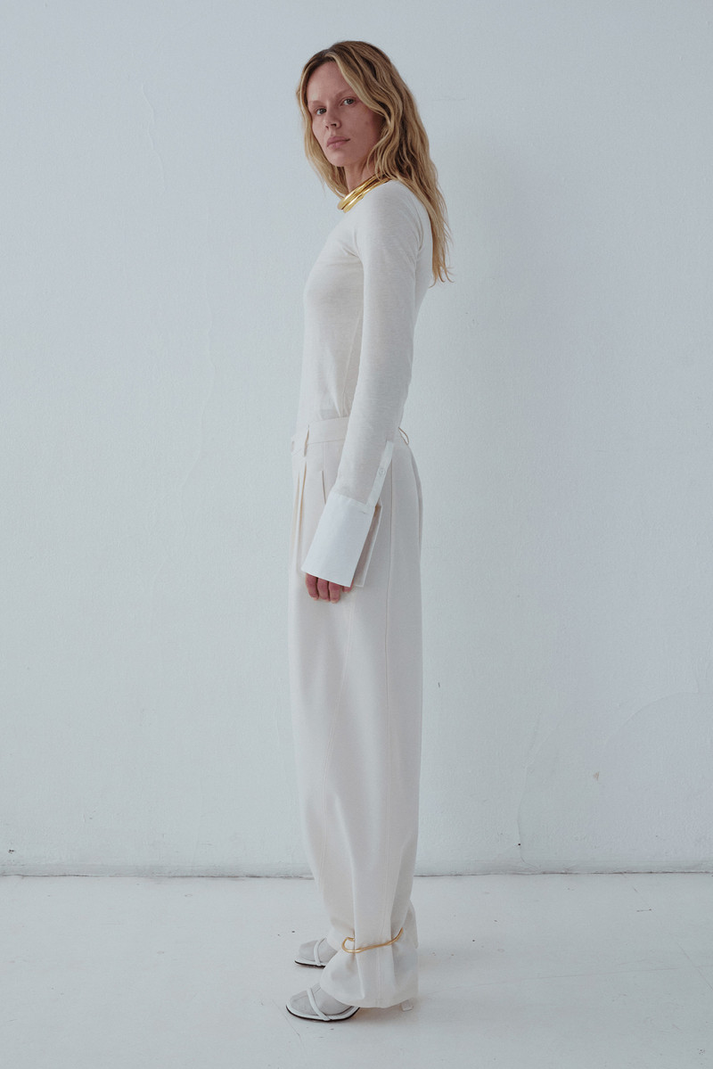 NORA - SHIRT CUFF LONG SLEEVE CREWNECK TOP 3