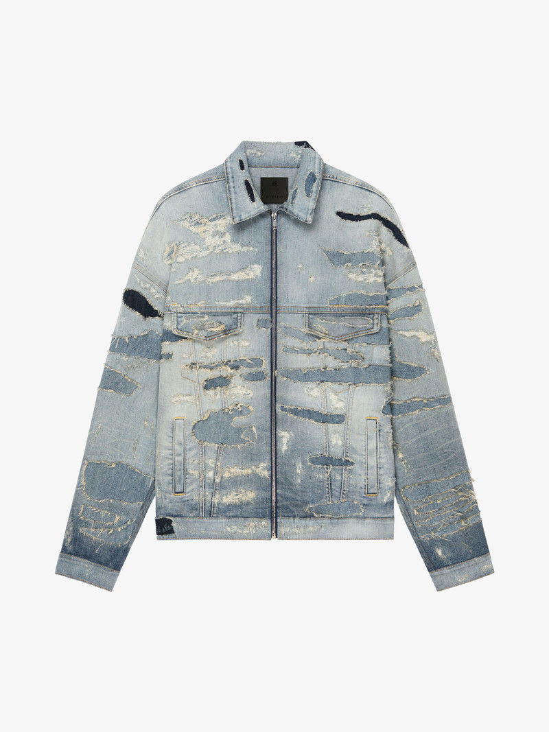 OVERSIZED JACKET IN RIP AND REPAIR DENIM - 1