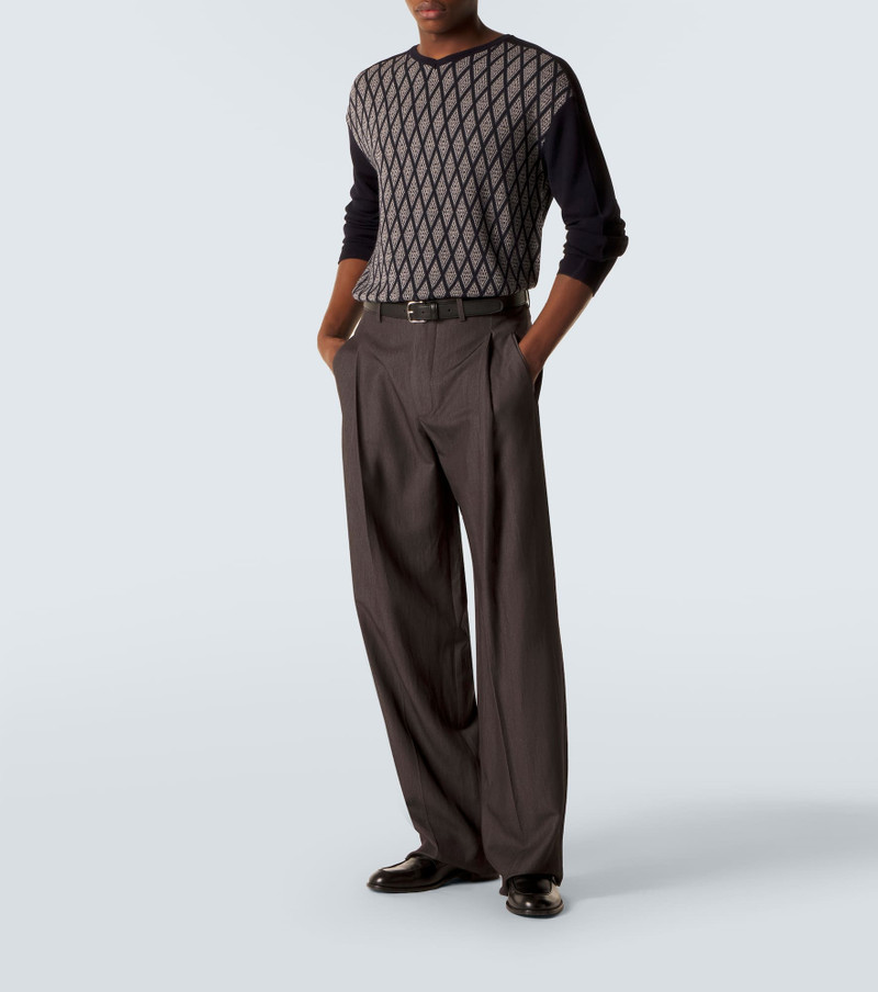 GIORGIO ARMANI Wool and cashmere jacquard sweater outlook