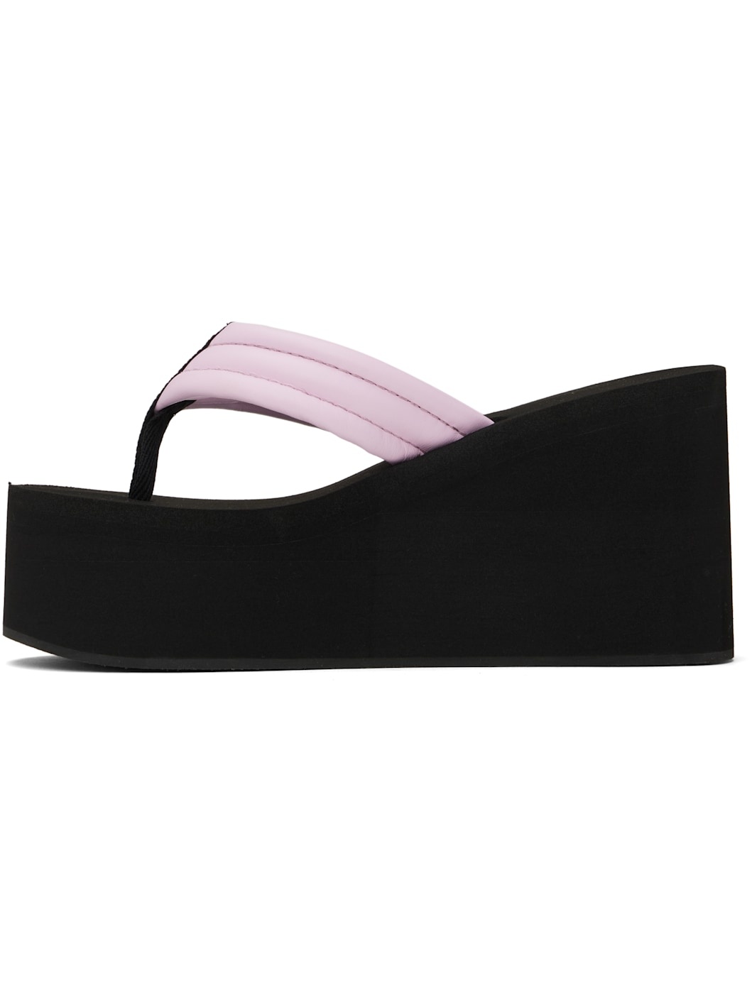 Black & Pink Branded Wedge Sandals - 3