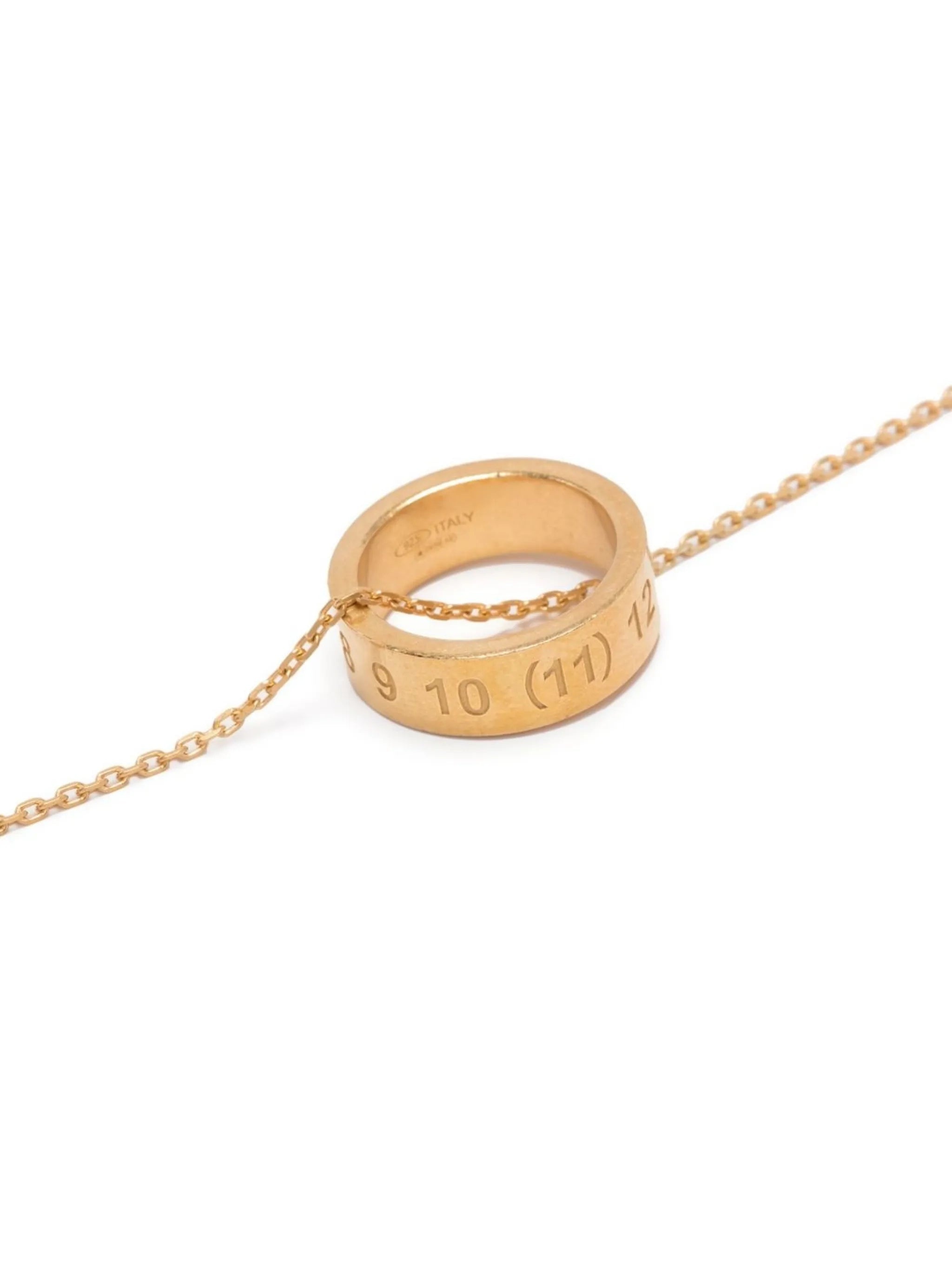 Numerical Ring Pendant Necklace - 3