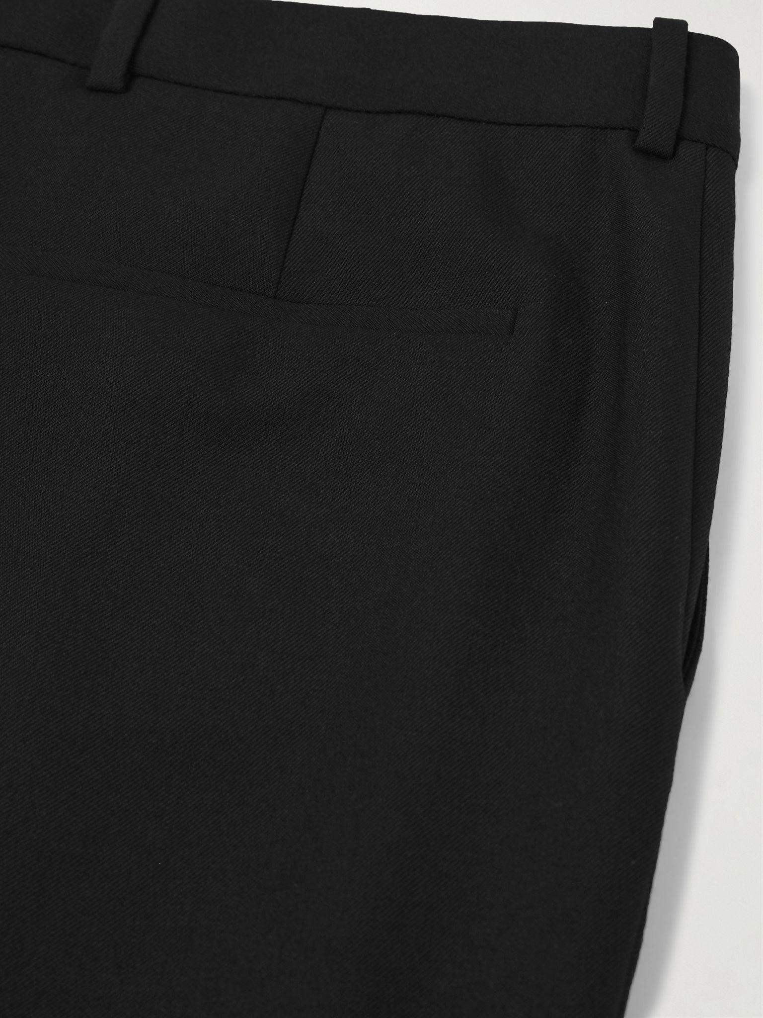 Straight-Leg Wool-Twill Trousers Black - 4