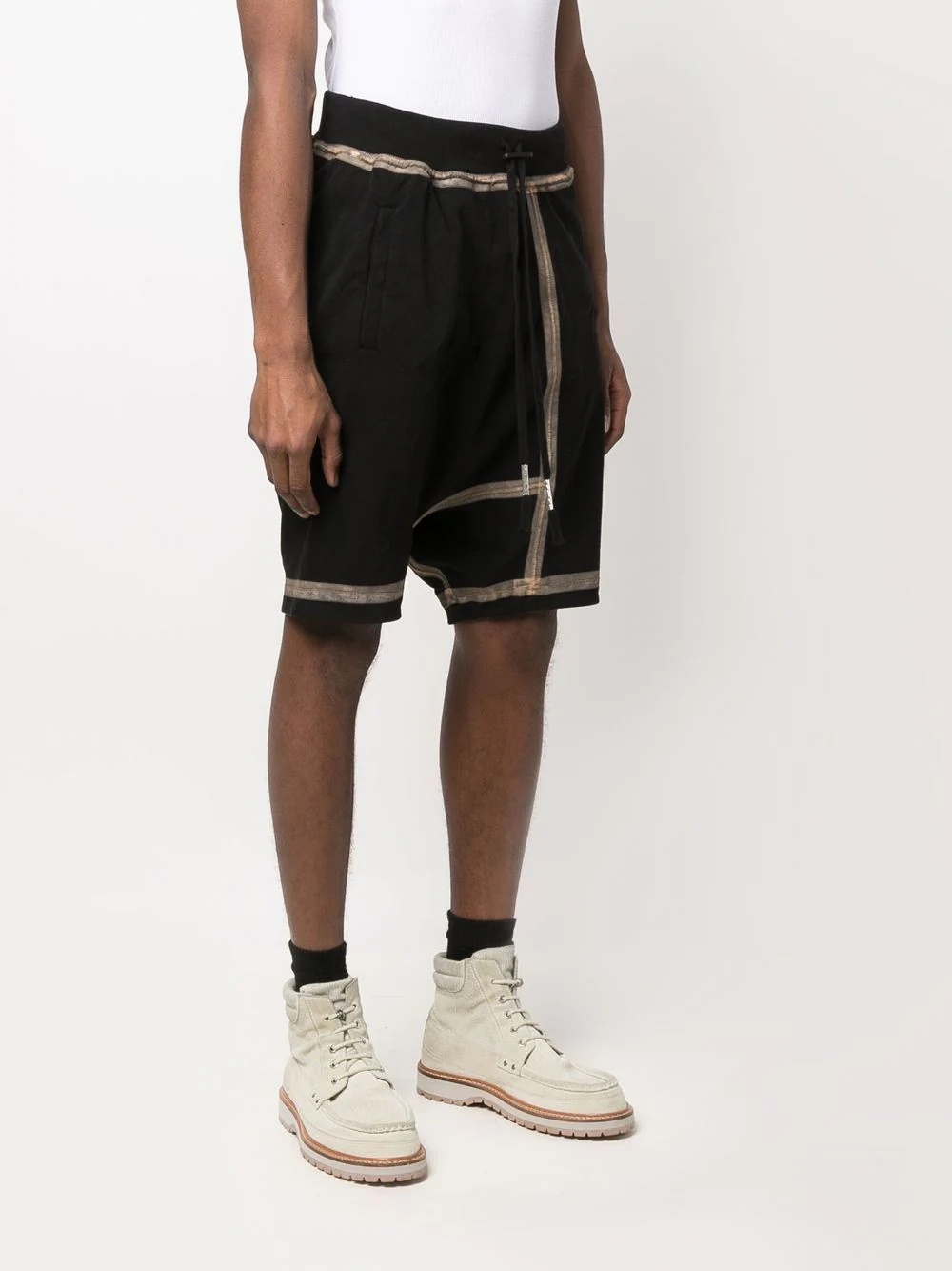 contrast-trim panelled track shorts - 3