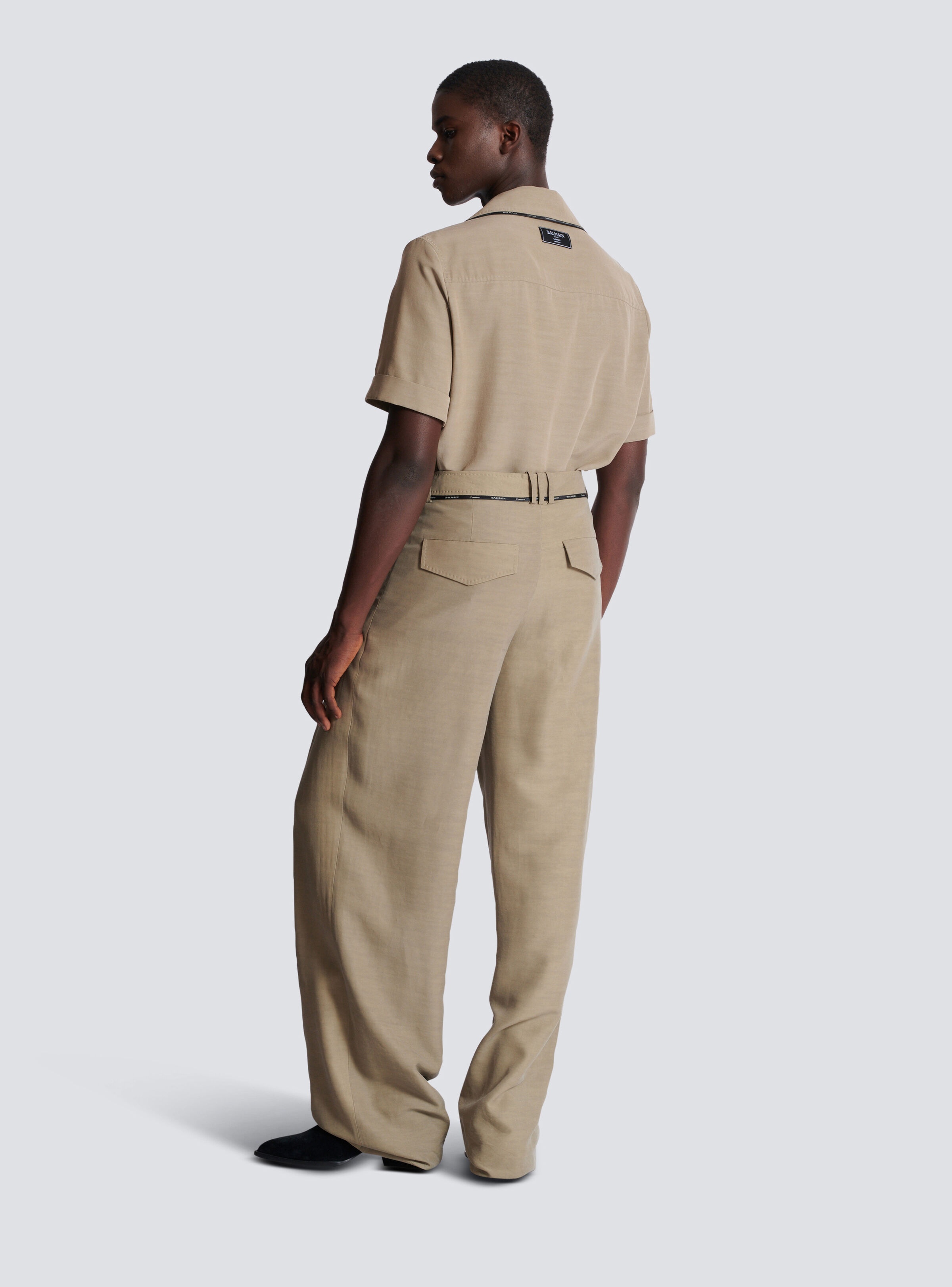 Pleated cupro trousers - 4