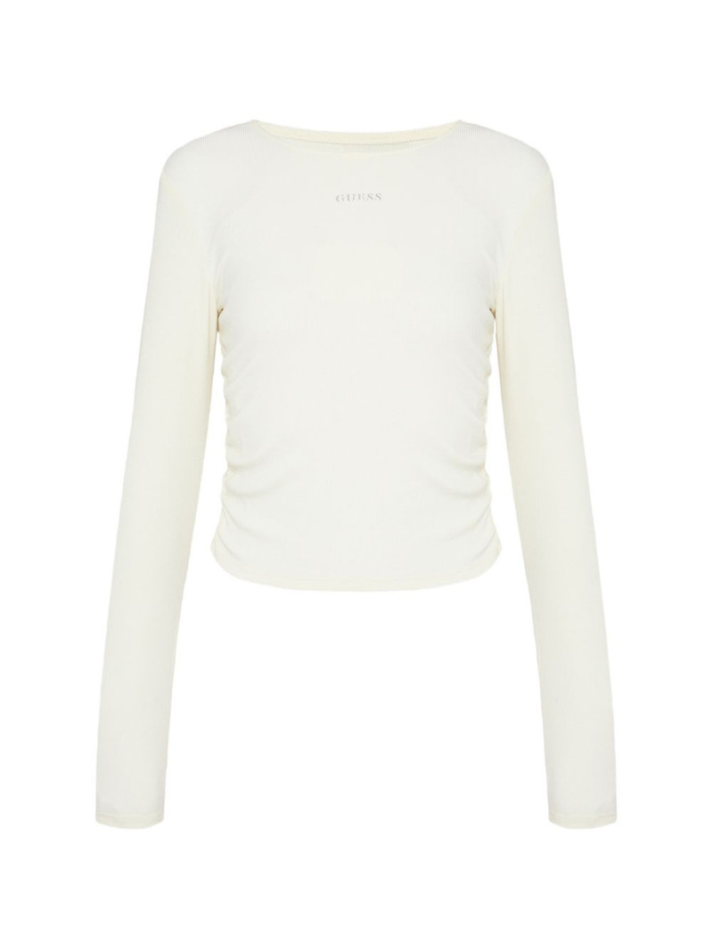 ribbed-knit gathered T-shirt 1