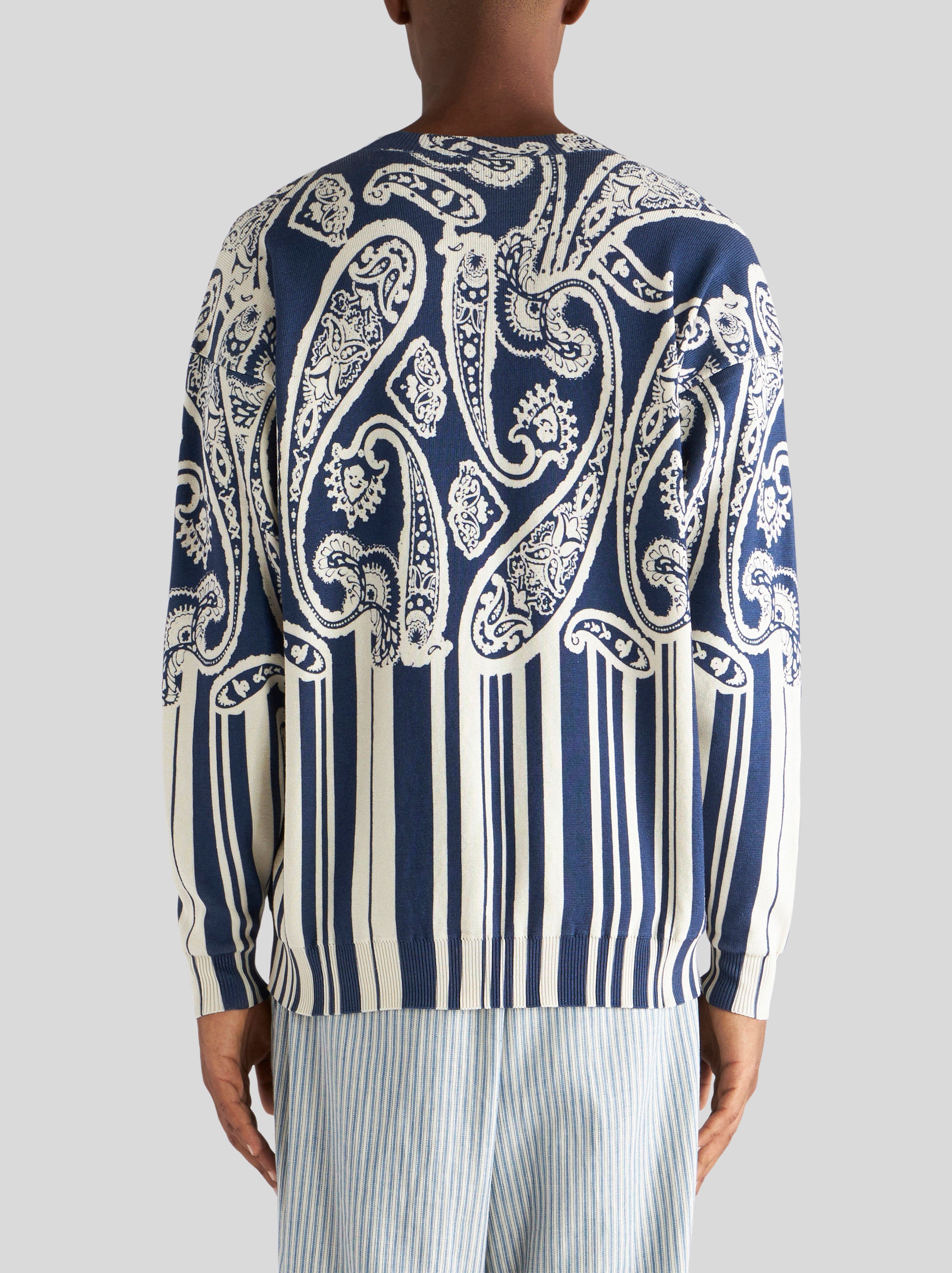 STRIPED PAISLEY COTTON JUMPER - 5