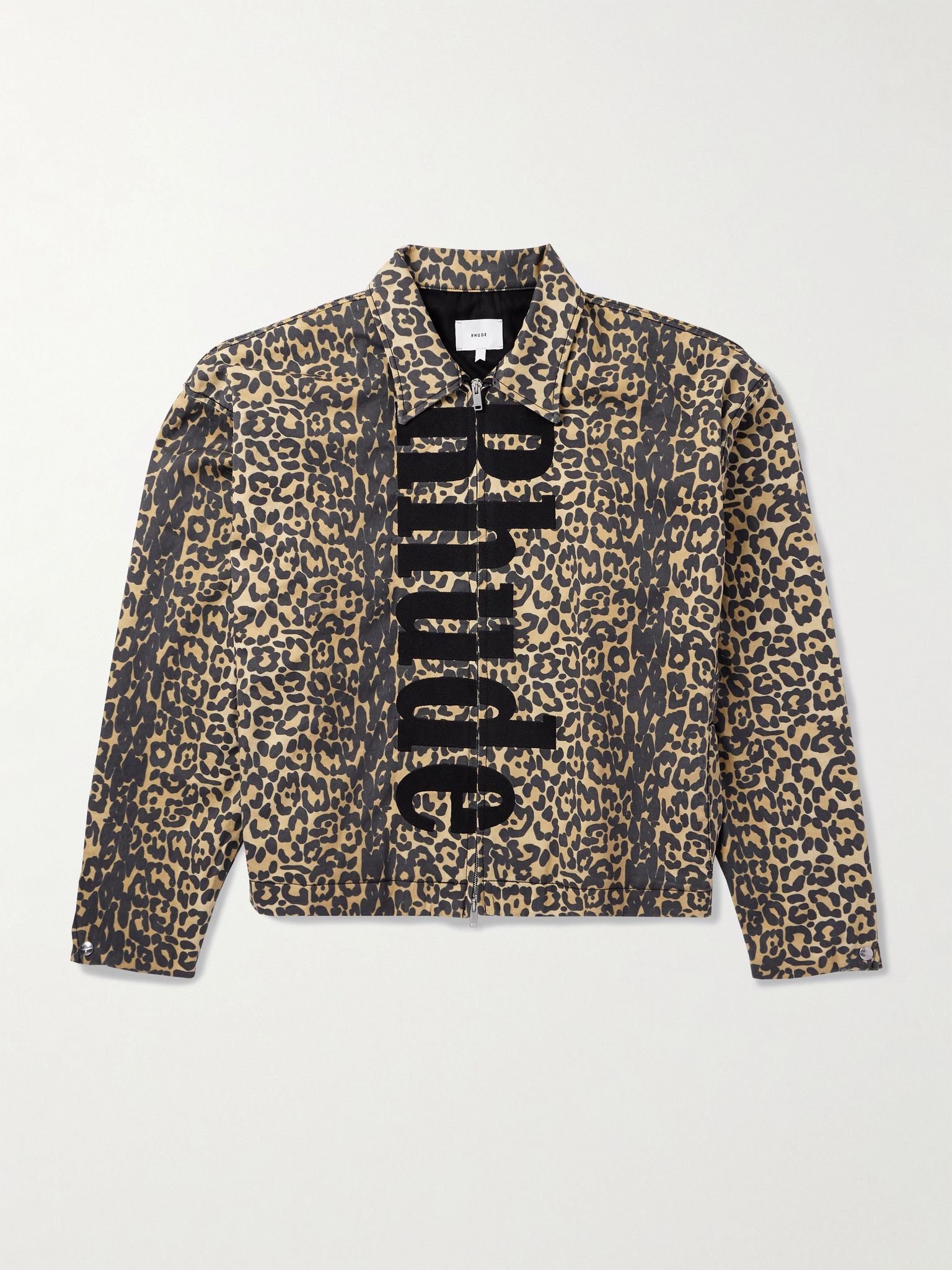 Logo-Appliquéd Leopard-Print Cotton-Twill Bomber Jacket Leopard print - 1