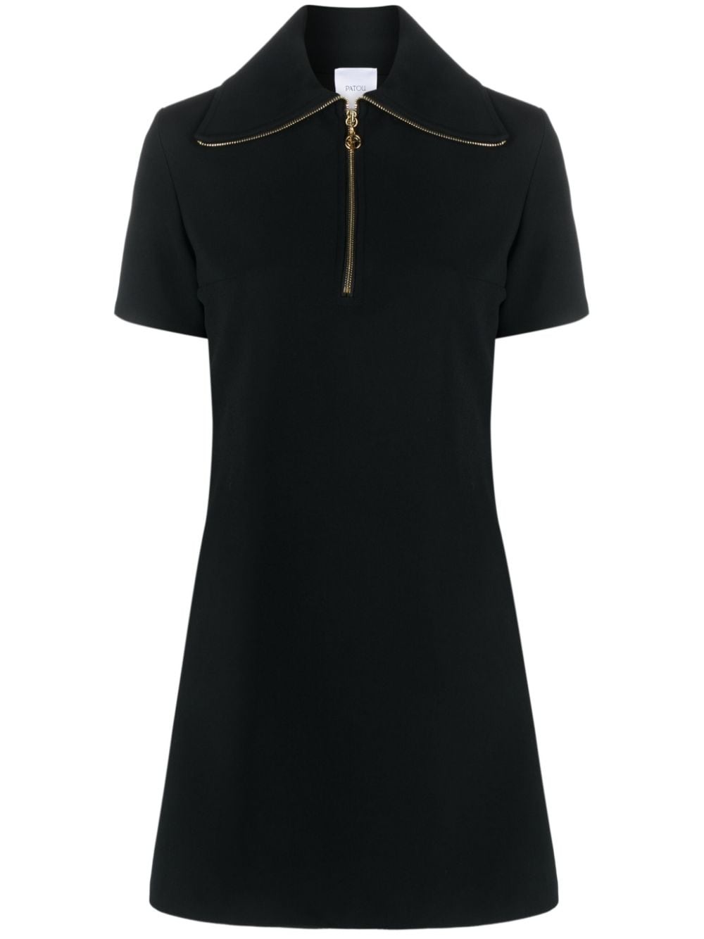 short-sleeve zip-detail dress - 1