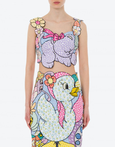 Moschino COUTURE MENAGERIE PATCHWORK CROP TOP outlook