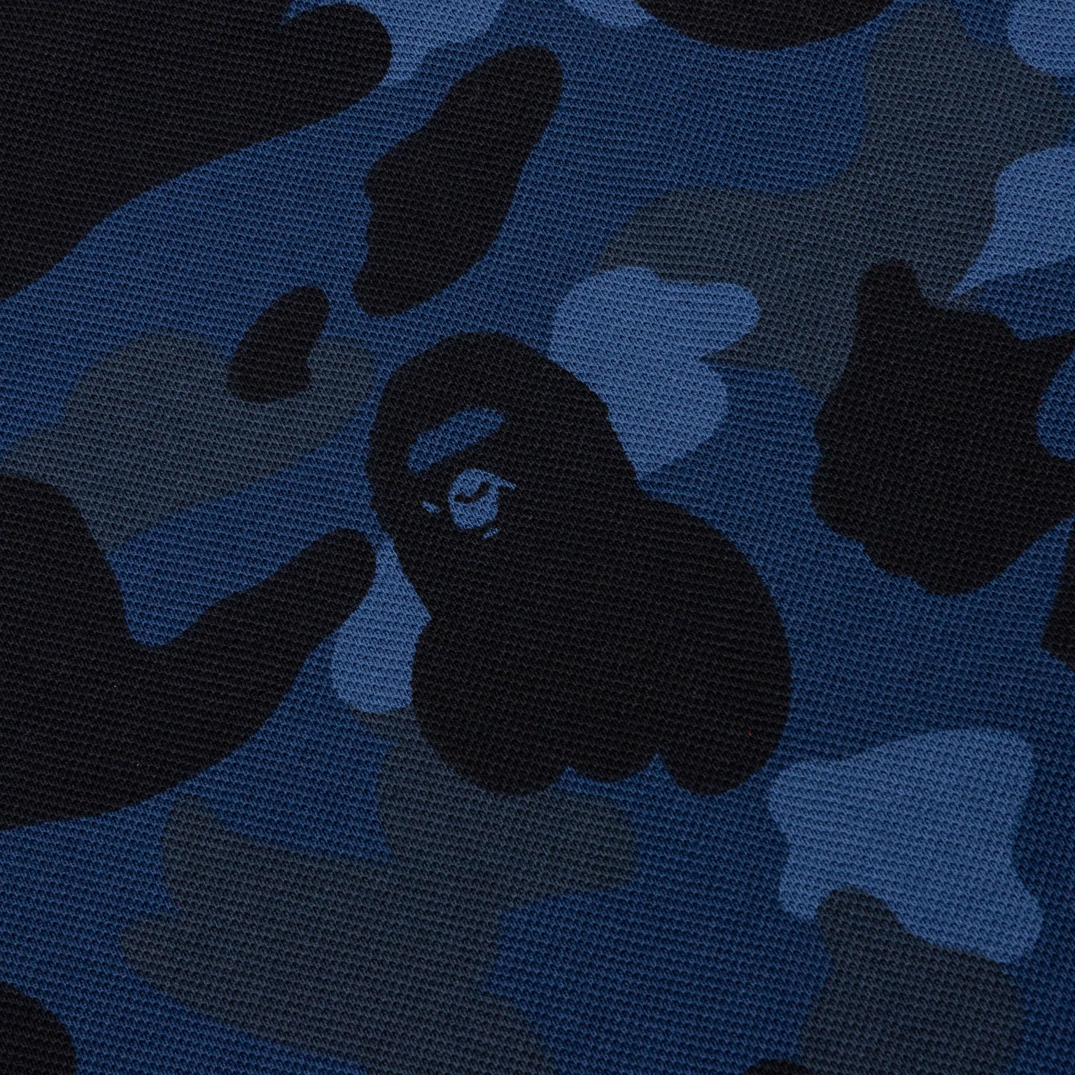 COLOR CAMO LARGE APE HEAD RELAXED FIT POLO SHIRT - NAVY - 5