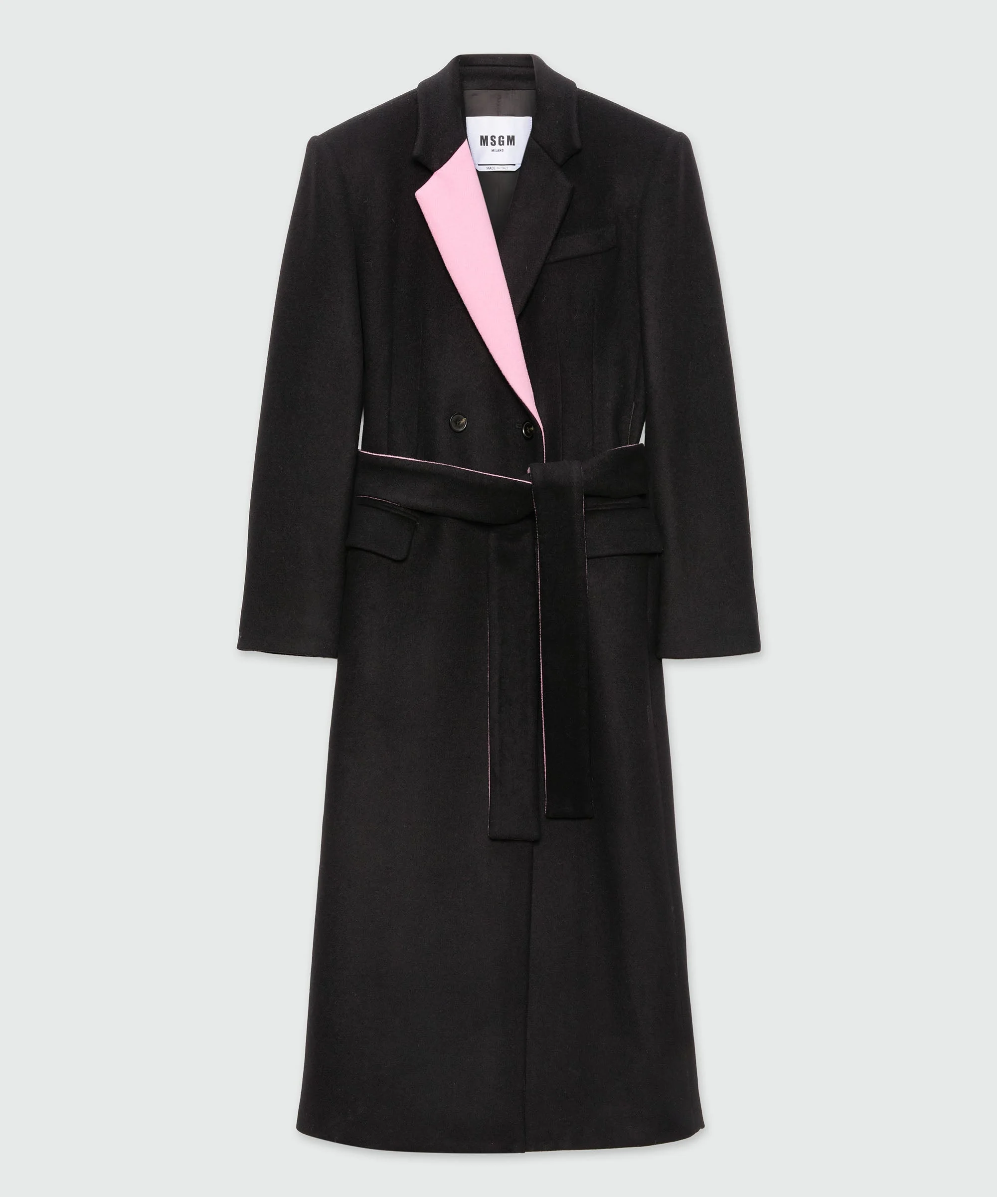 Black wool coat with contrasting details - 1