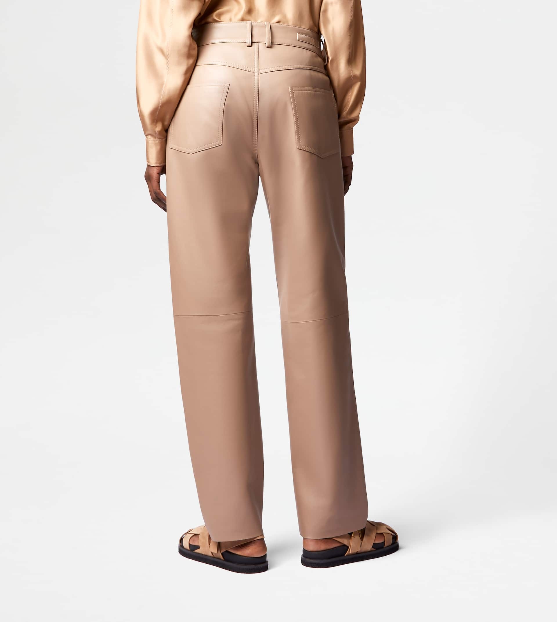 5 POCKET PANTS IN LEATHER - BROWN - 7