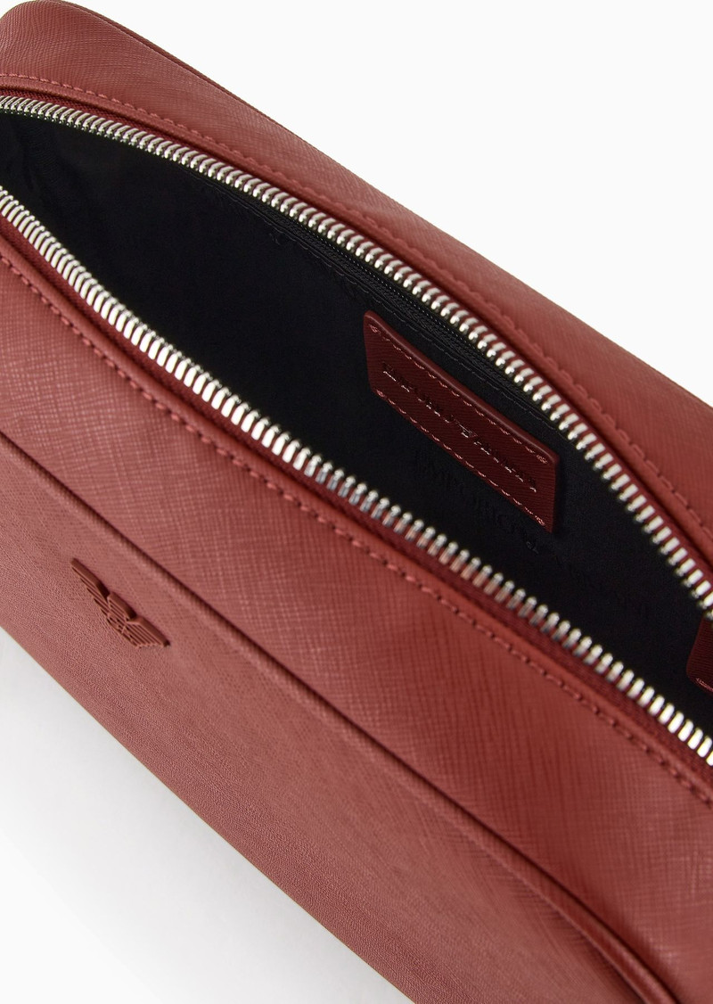 ASV regenerated Saffiano leather washbag with rubberised eagle 4
