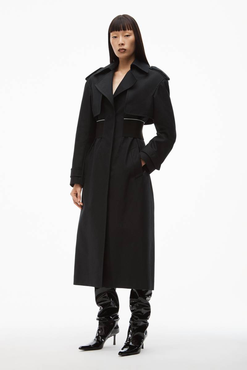 Alexander Wang LOGO TRENCH COAT IN COTTON TAILORING outlook
