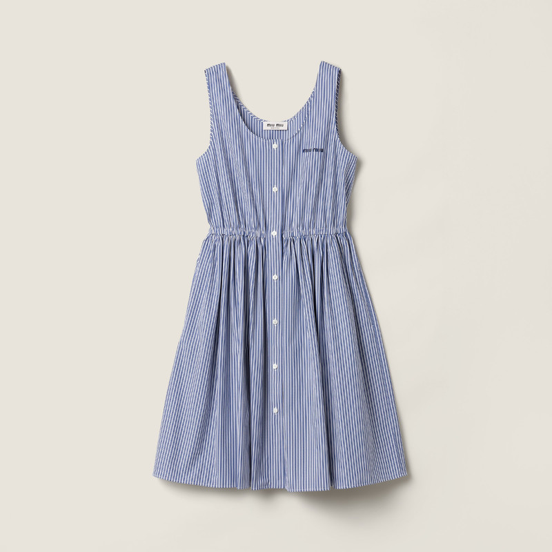 Vertical stripe poplin mini-dress 1