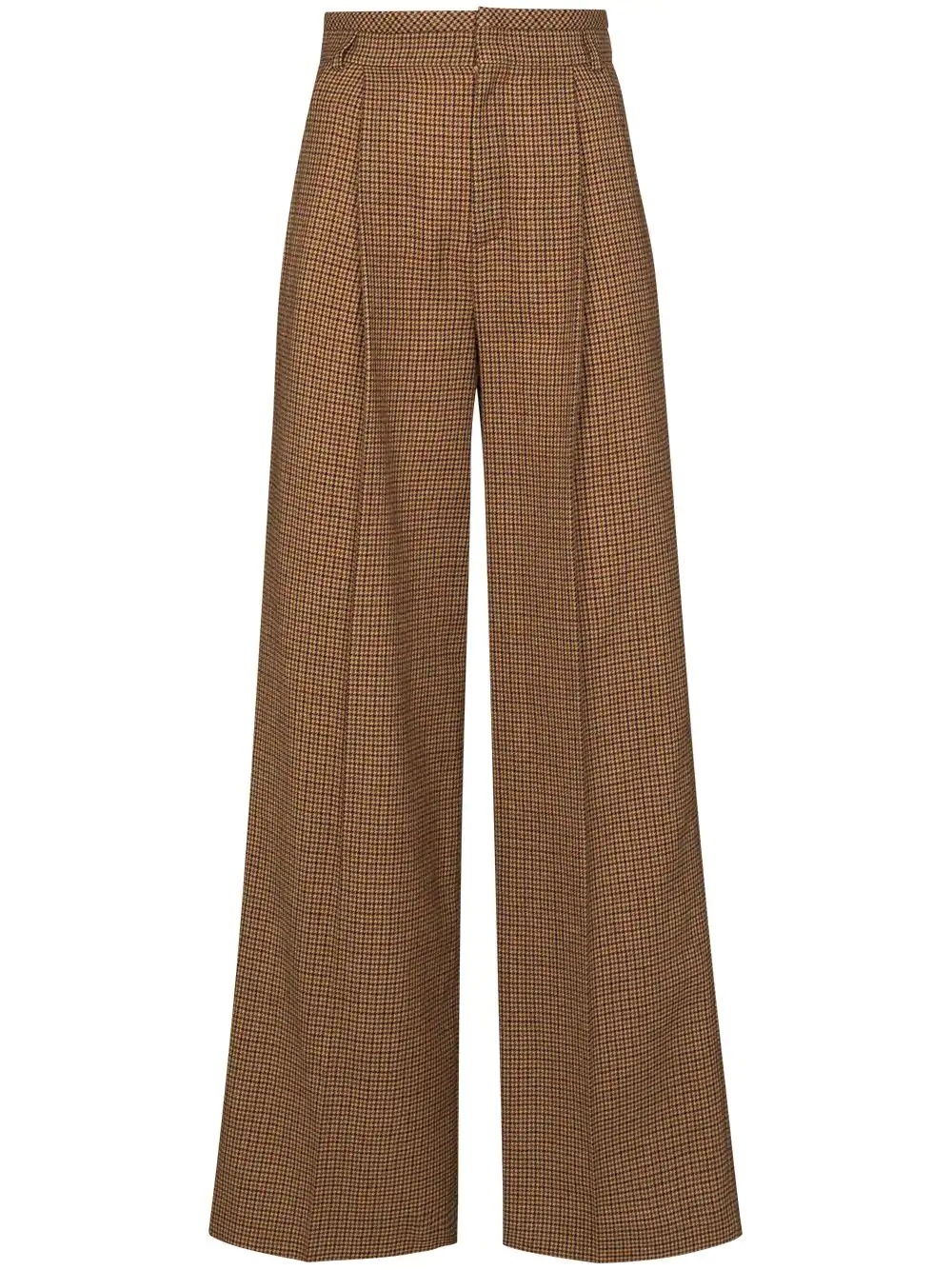 houndstooth flared trousers - 1