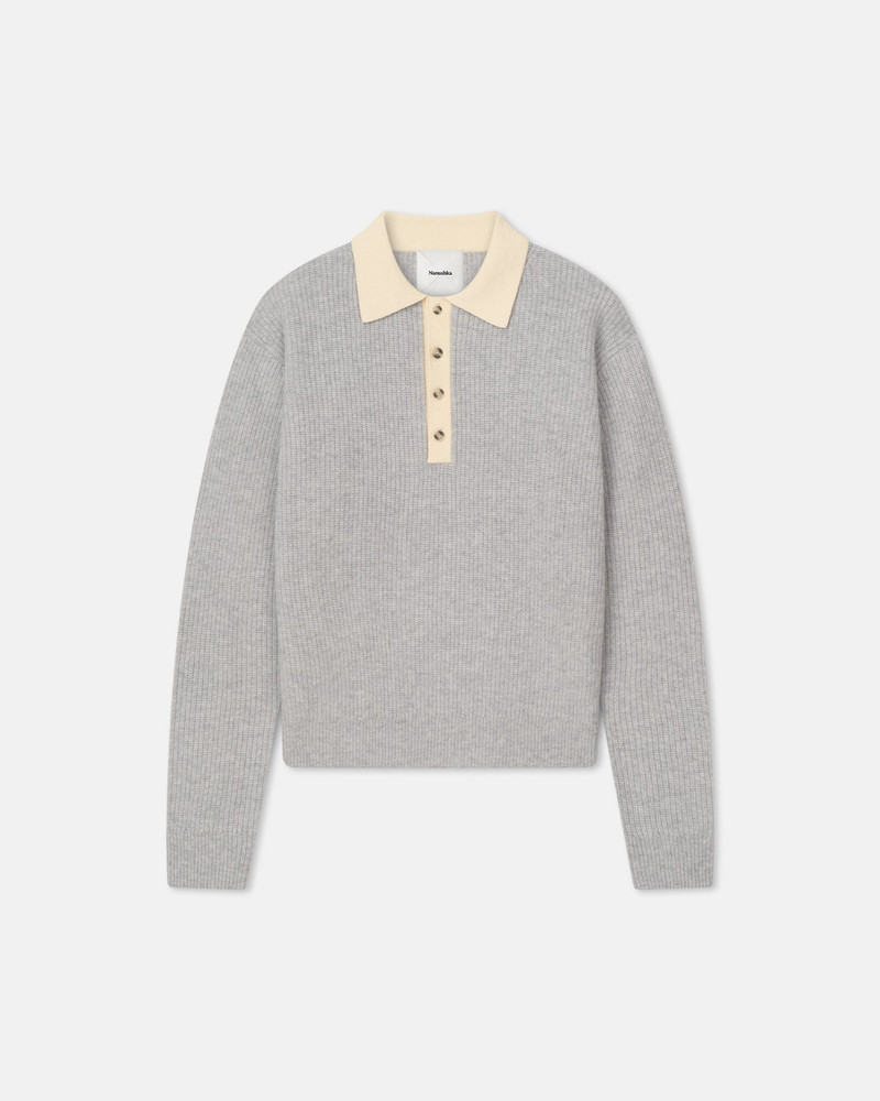 Merino and Terry Polo Sweater 1