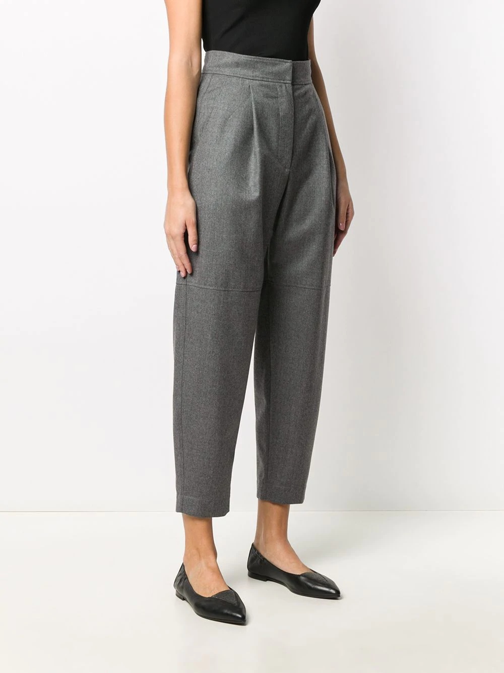 cropped high-waist trousers - 3