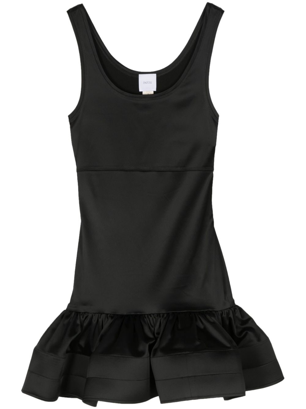 ruffled satin tank dress - 1