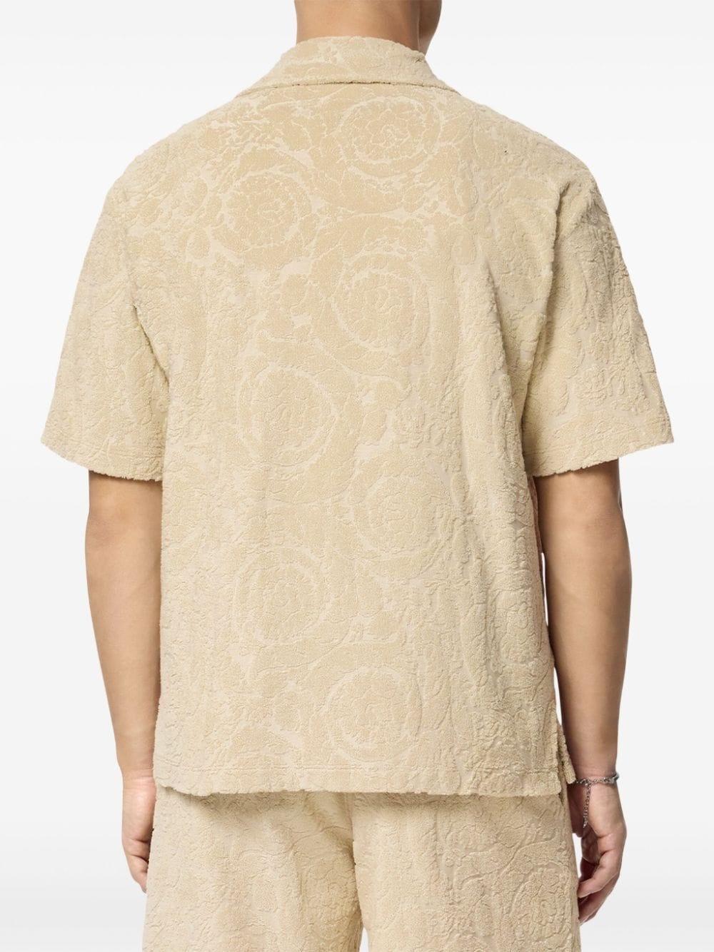 Barocco jacquard towel-stitch shirt - 4