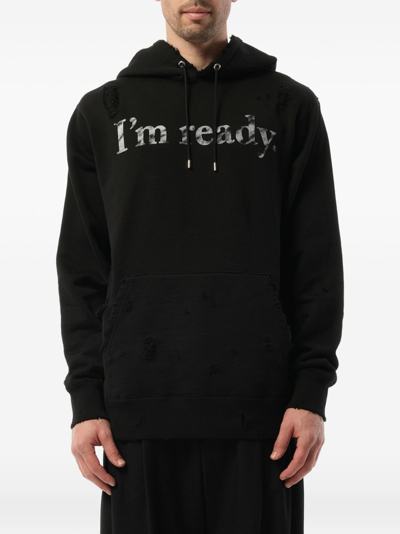 distressed graphic-print hoodie 1