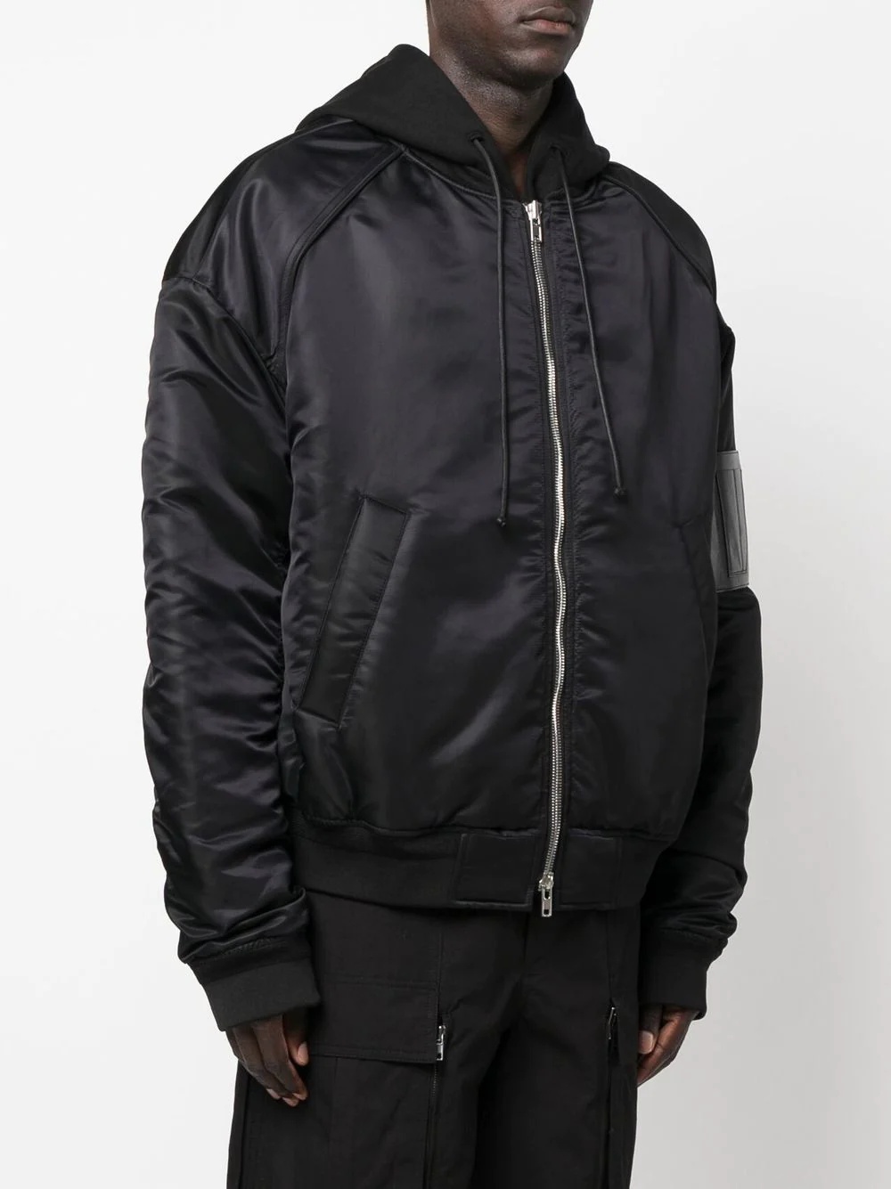 zip-up hooded bomber jacket - 3