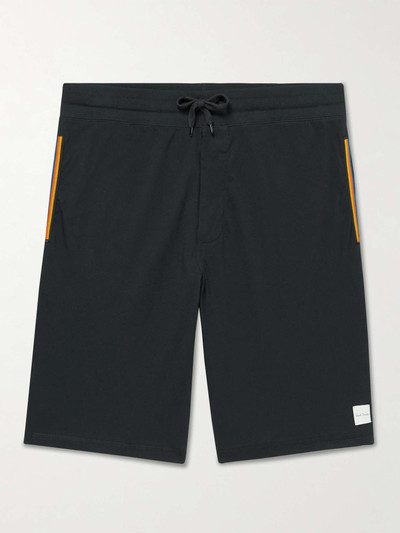 Paul Smith Wide-Leg Webbing-Trimmed Cotton-Jersey Drawstring Shorts outlook