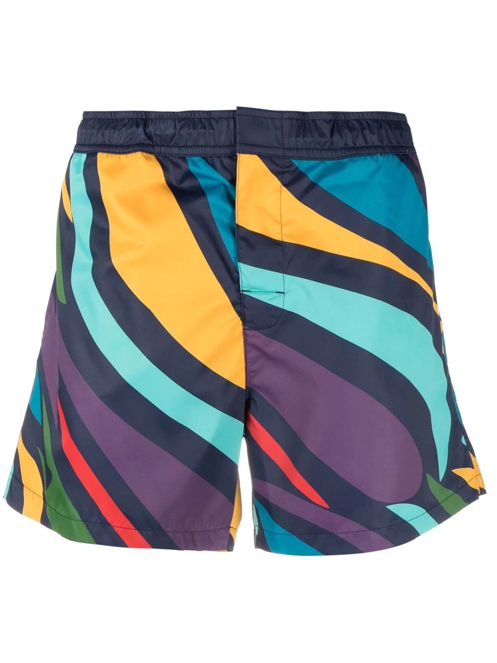 abstract-print three-pocket swim shorts - 1