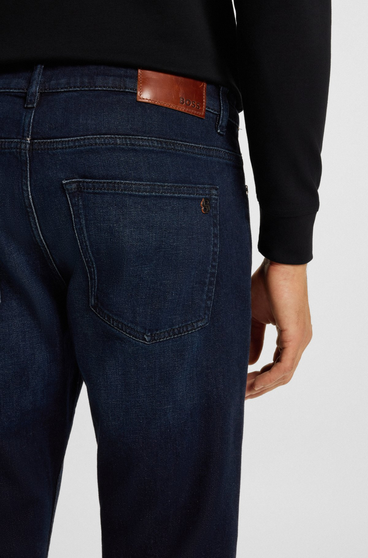 SLIM-FIT JEANS IN BLUE COMFORT-STRETCH DENIM - 5