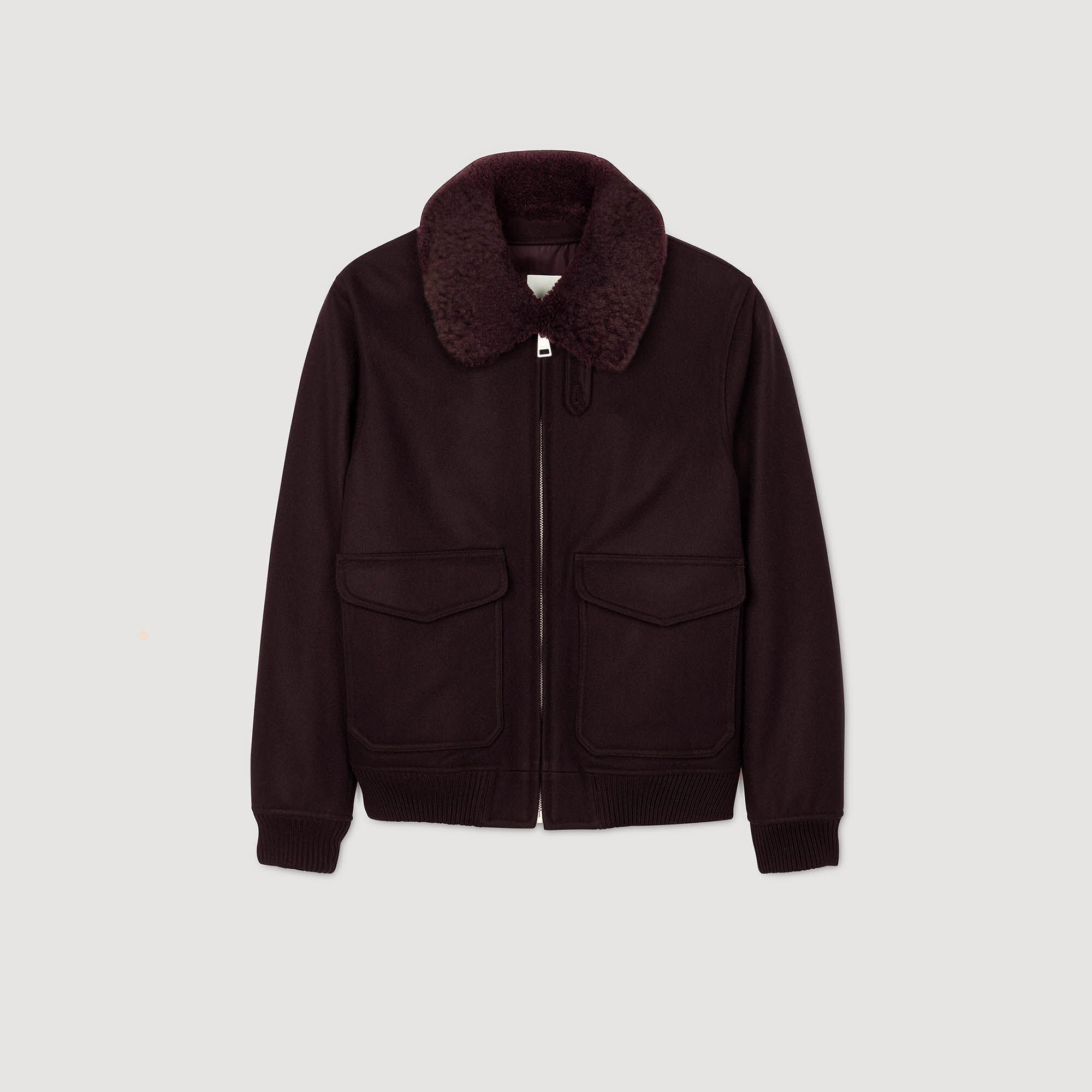 WOOL AVIATOR JACKET WITH SHEARLING - 6