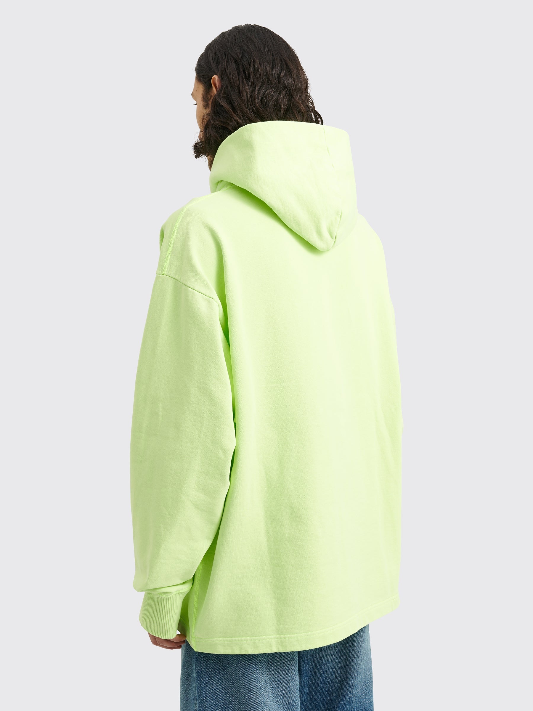 ACNE STUDIOS HOODED SWEATSHIRT FLUO GREEN - 3