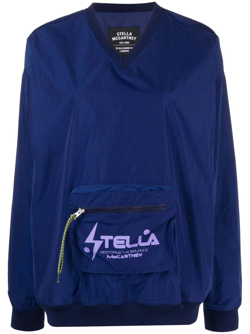 V-neck pouch pocket sweatshirt 1