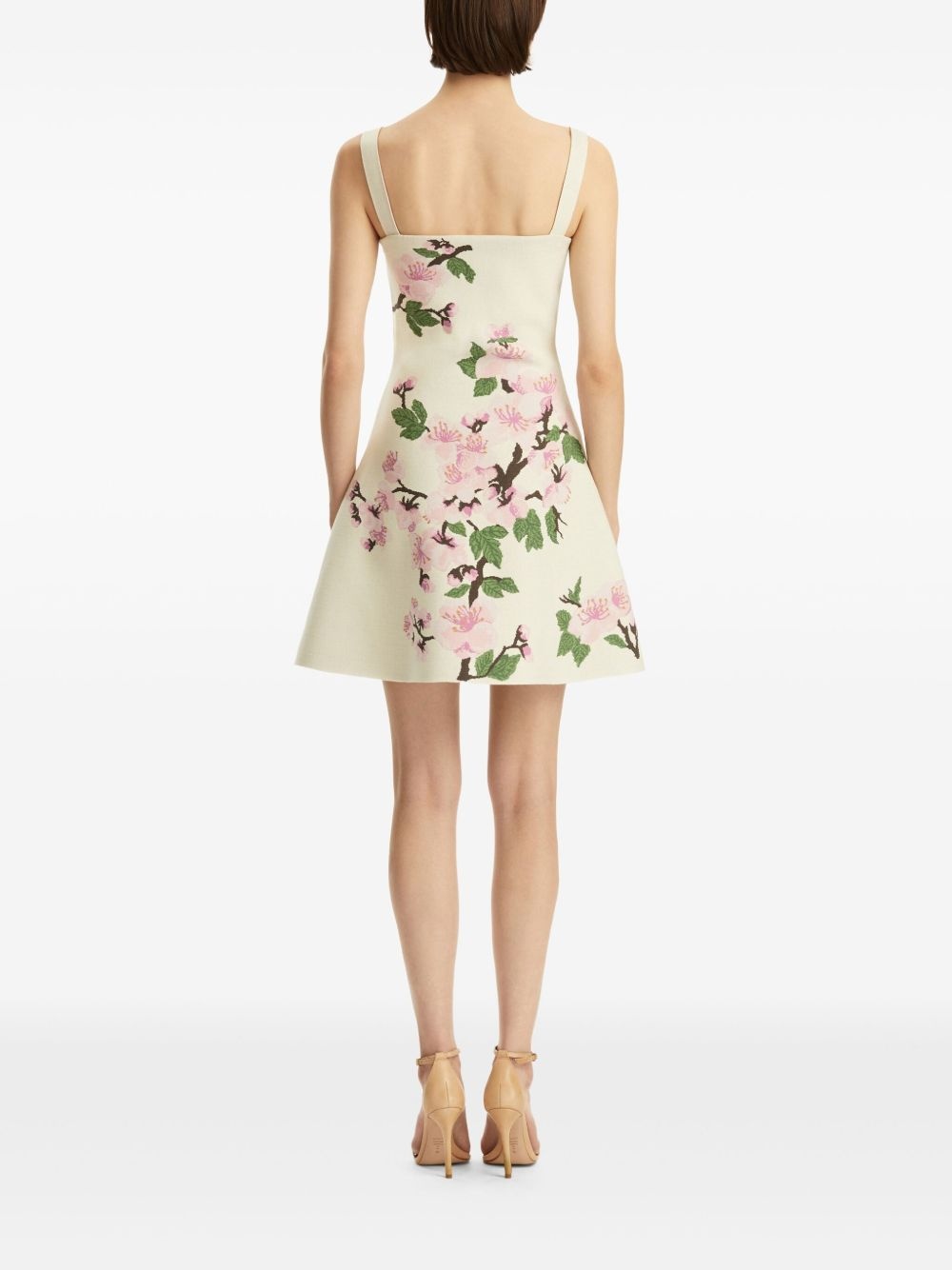floral-jacquard dress - 4