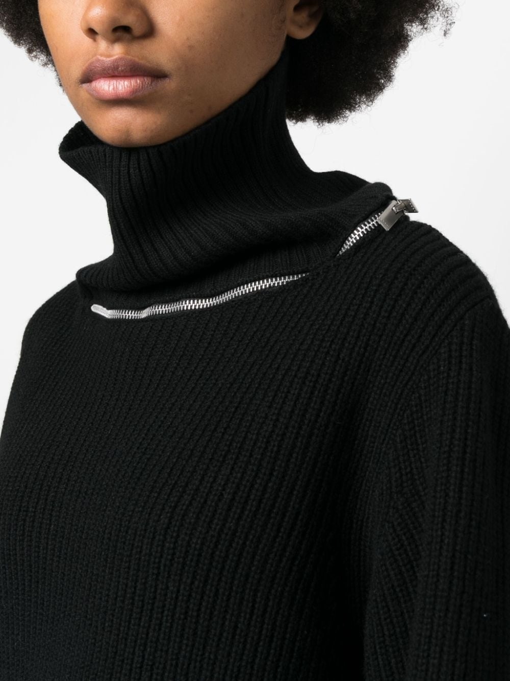 zip-detail wool jumper - 5