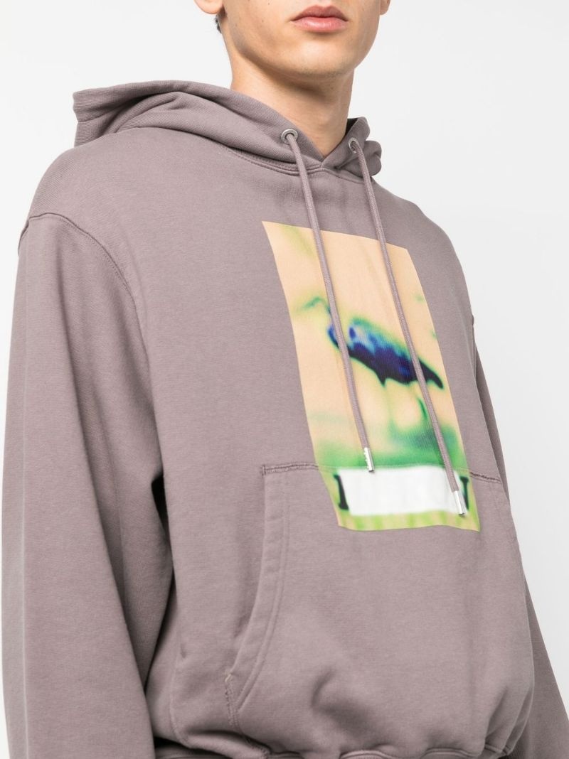 graphic-print drawstring hoodie - 5