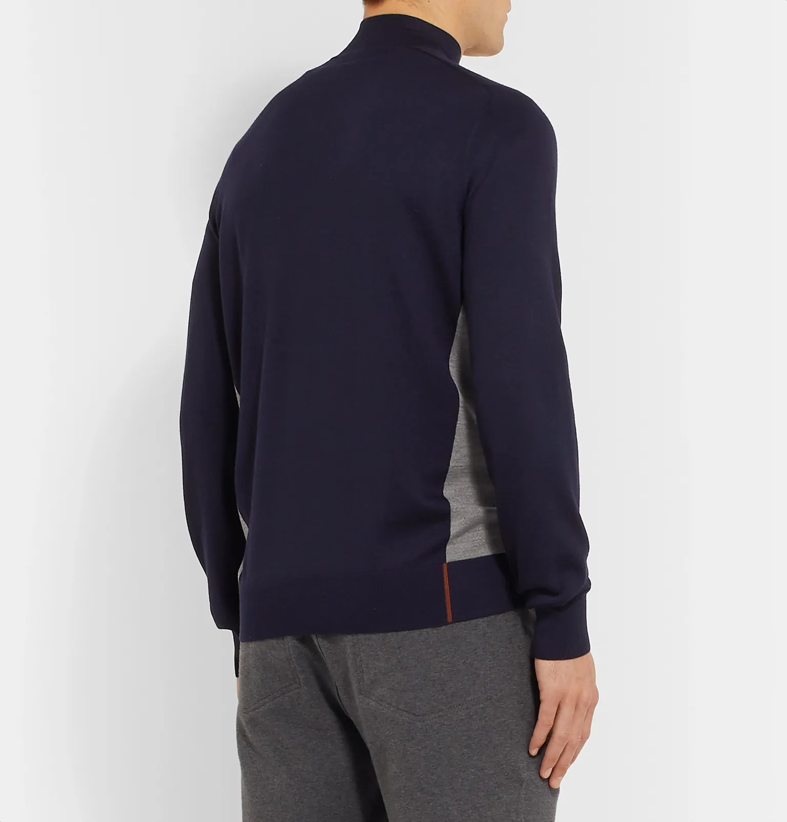 Virgin Wool Half-Zip Golf Sweater - 5