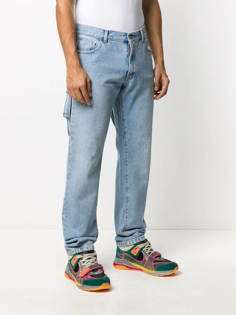 overall effect straight-leg jeans - 4