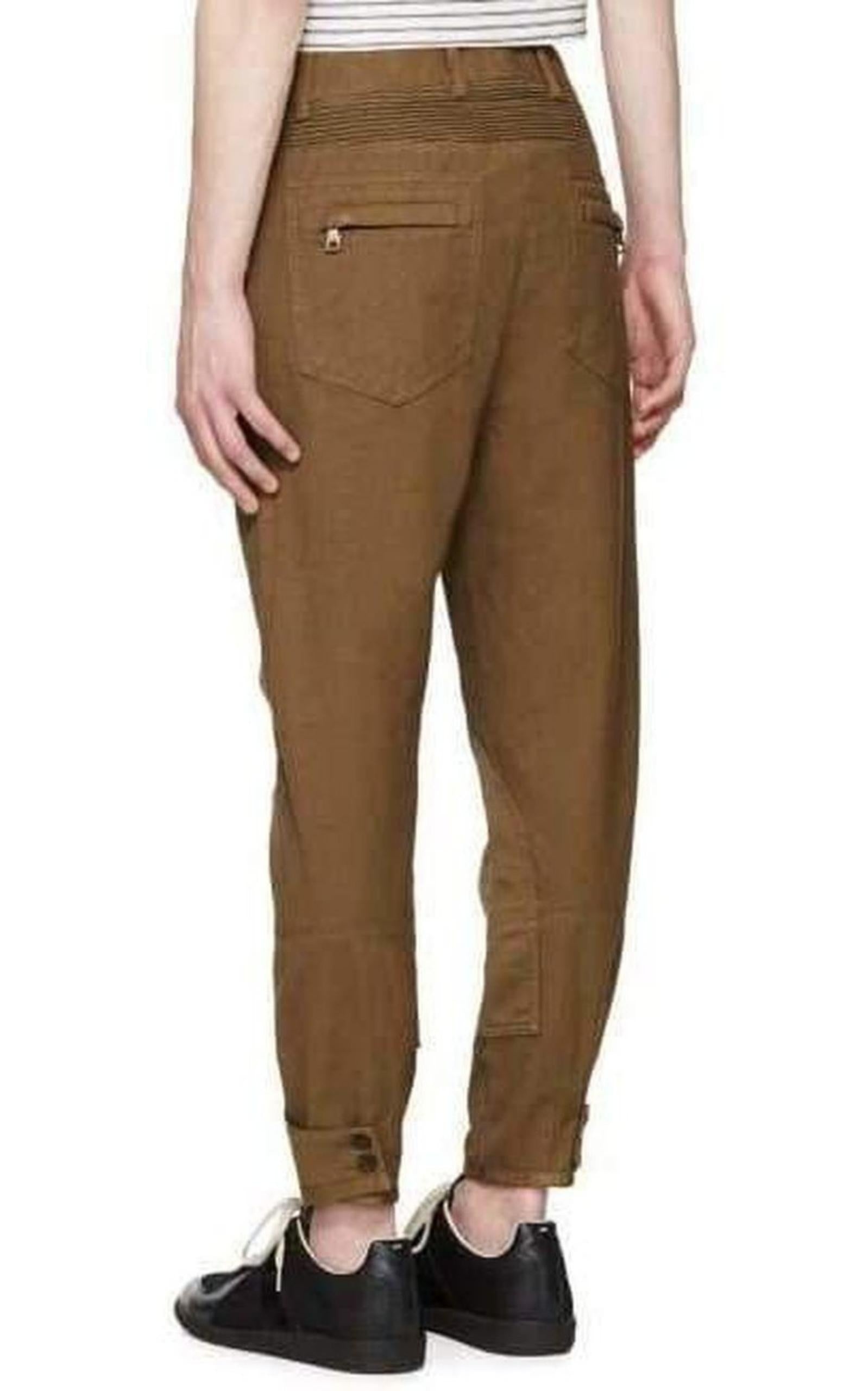 Brown Cropped Trousers - 4