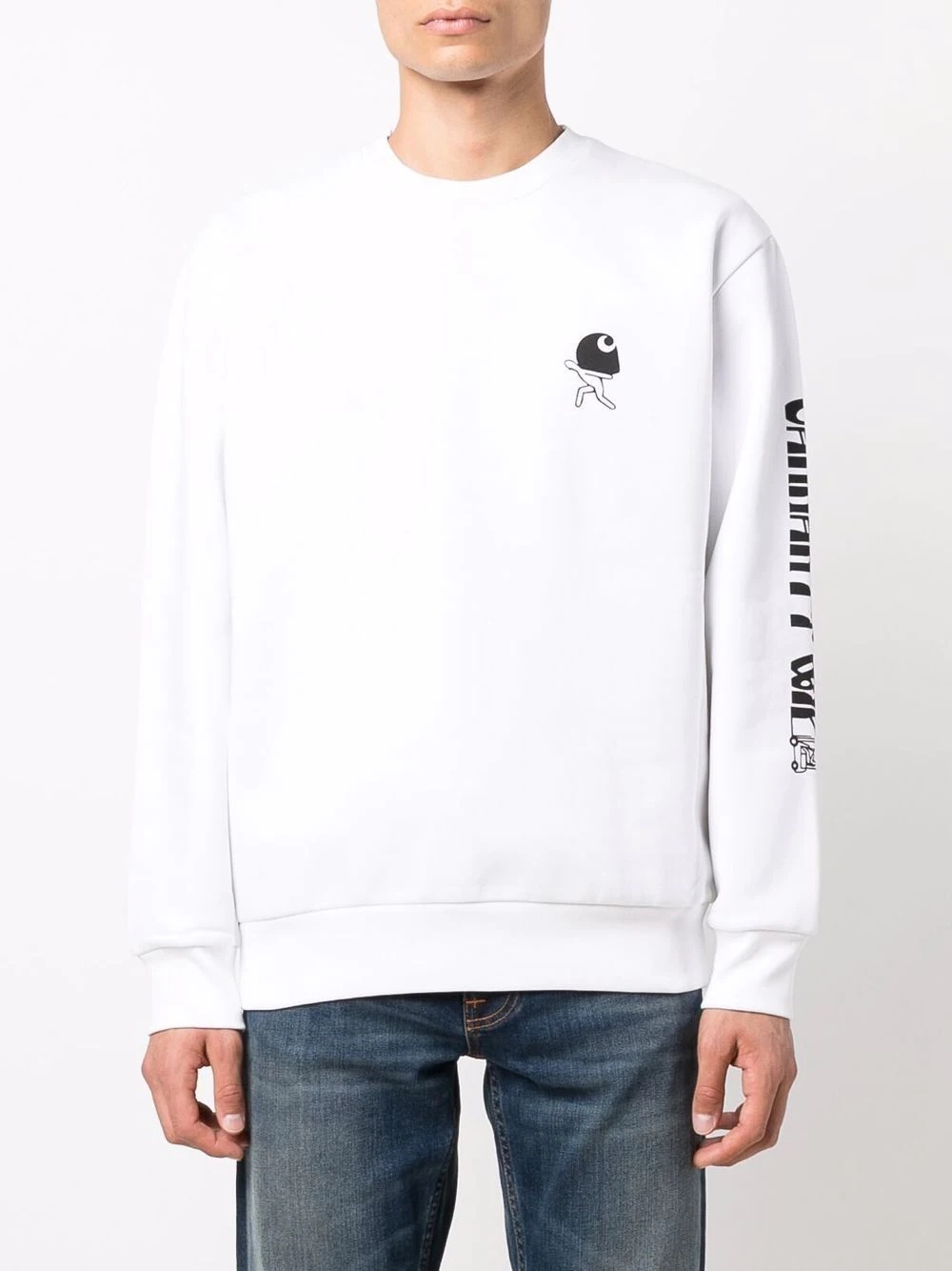 logo crew-neck sweatshirt - 4