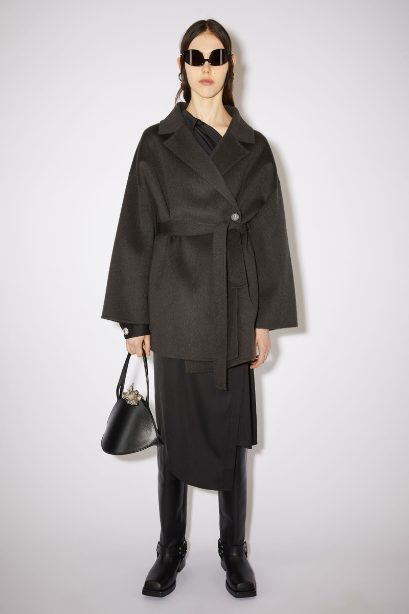 Acne Studios Single-breasted asymmetric coat - Charcoal Grey outlook