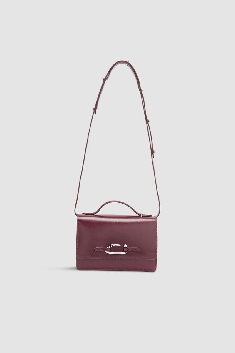 Nara Raisin Creased Leather Crossbody Bag 3