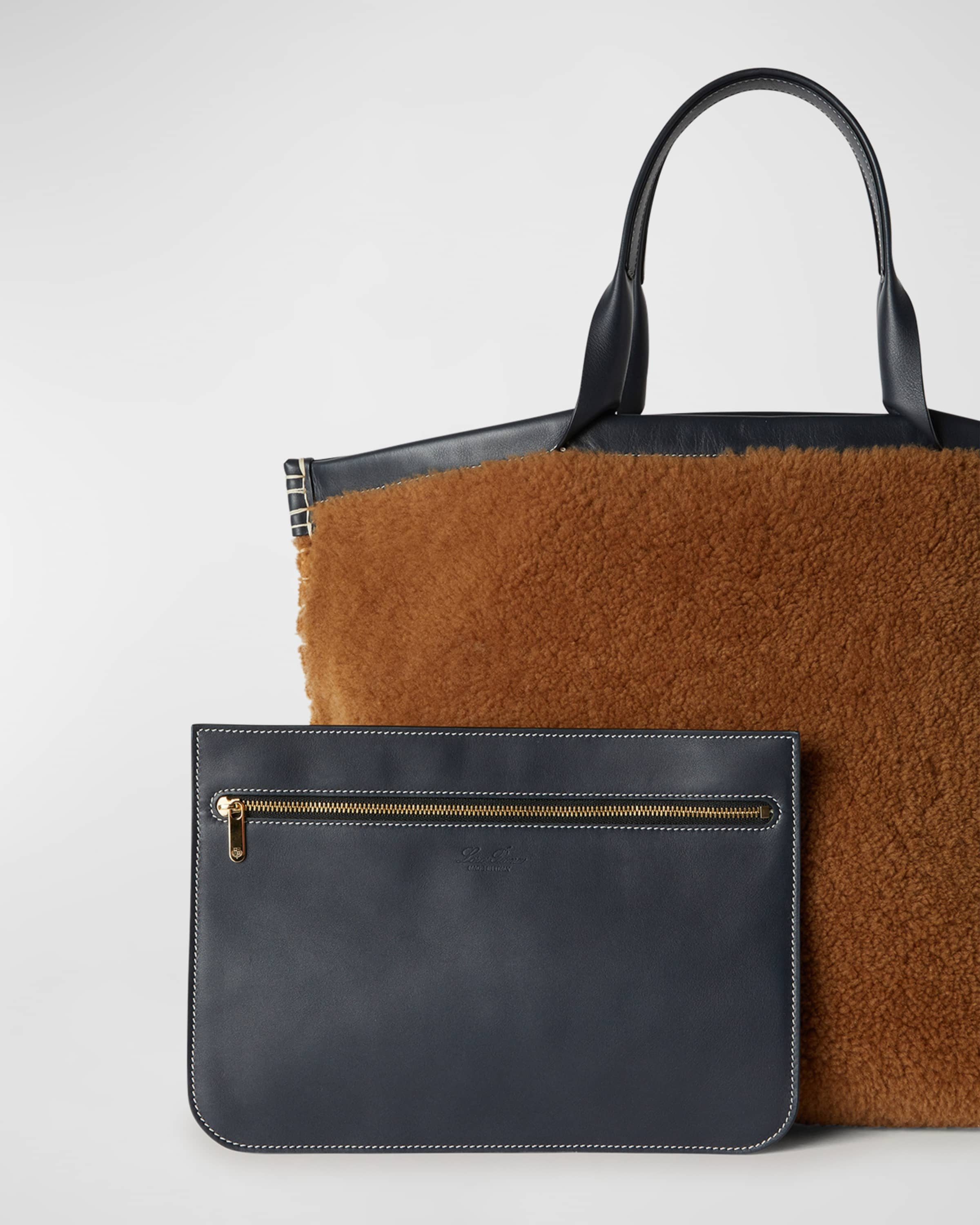 Blanket Curly Shearling Tote Bag - 5