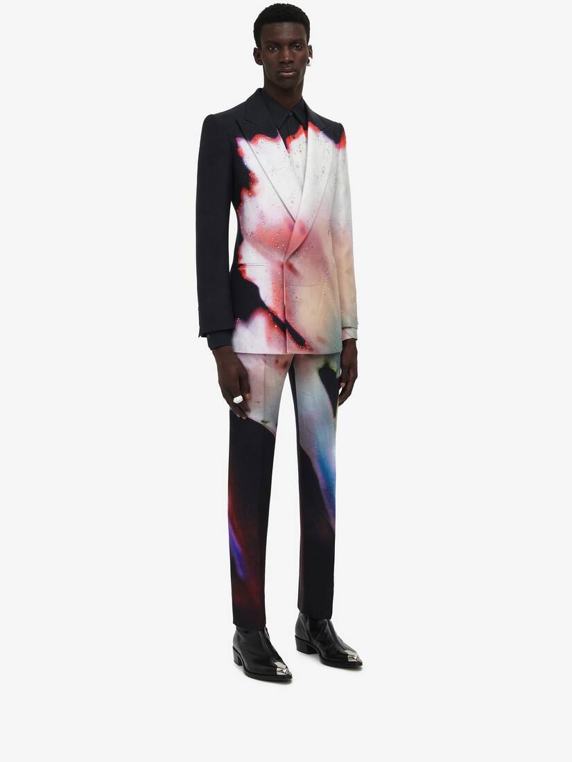 Men's Solarised Flower Double-breasted Jacket in Multicolor - 3