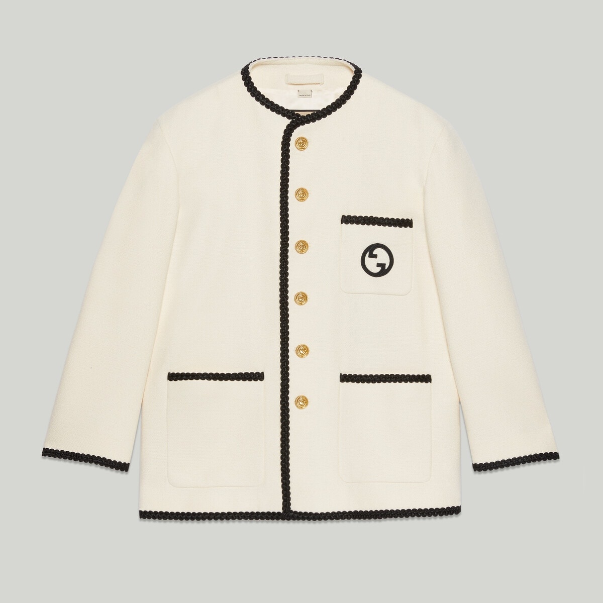 Wool tweed jacket with embroidery - 1