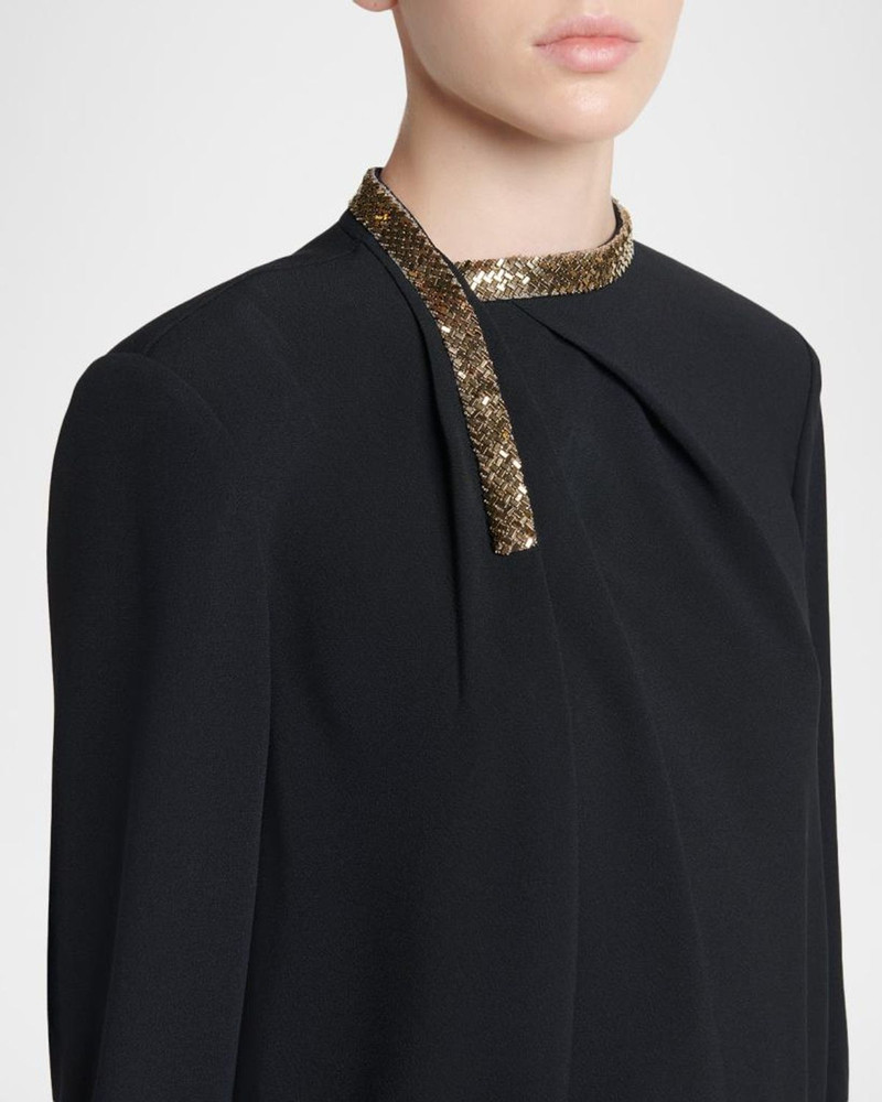 Embellished-Collar Long-Sleeve Top 5